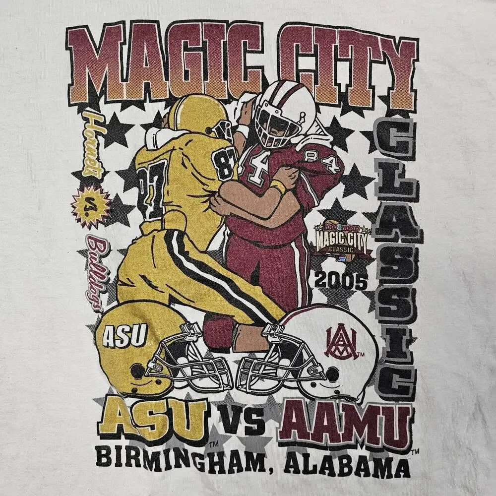 Vintage Magic City Classic Tshirt XL Football Alabama A&M ASU 2005 College Y2K